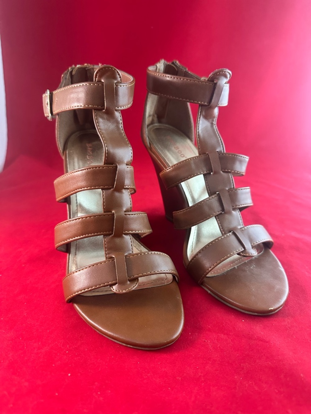 BAMBOO Brown Strappy Gladiator High Heel Sandals